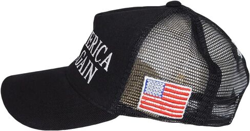 Trade Winds Make America Great Again Trump 45-47 Black Cotton Embroidered Mesh Cap Hat in Saudi Arabia