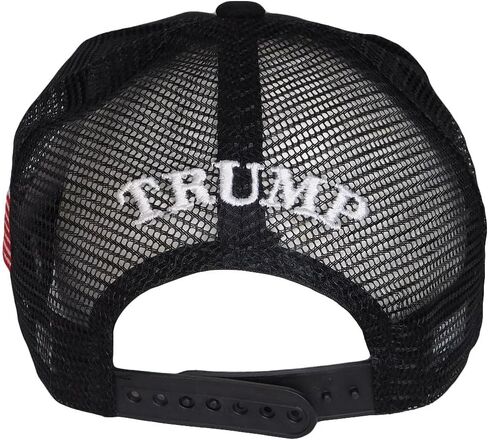 Trade Winds Make America Great Again Trump 45-47 Black Cotton Embroidered Mesh Cap Hat in Saudi Arabia