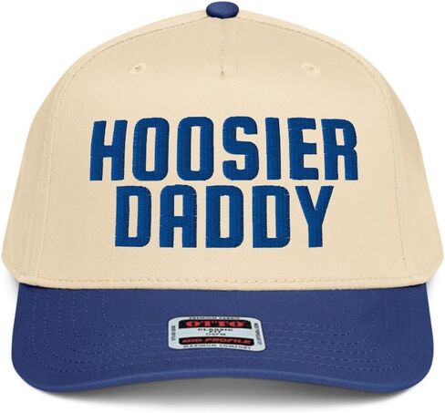 NX1 Hoosier Daddy قبعة مطرزة بلونين متوسط ​​التاج منحني بيل Snapback قبعة إنديانا للرجال والنساء in Kuwait
