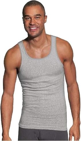Hanes Core Cotton Tank, Gray 5-Pack, Medium in Saudi Arabia