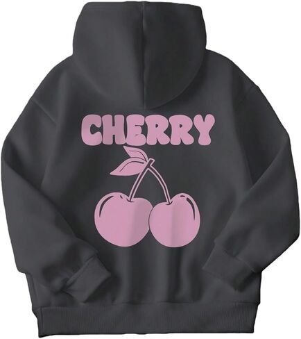 Girls Graphic Hoodie, Cherry Graphic Pullover Sweatshirt for Kids in Saudi Arabia