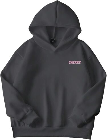 Girls Graphic Hoodie, Cherry Graphic Pullover Sweatshirt for Kids in Saudi Arabia
