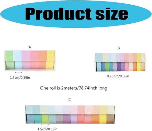 Highlighter Tape Set, Sticky Long Page Markers Tabs, Highlighter Strips Flags Stickers, Book Tabs for Annotating Book in Kuwait