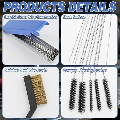9Pcs Carburetor Cleaning Tool, Carb Jet Cleaning Kit Welding Tip Cleaner Torch Tip Cleaner with Stainless Steel Needles, Brushes & Hooks for Motorcycle ATV Chainsaw & Lawnmower in Saudi Arabia