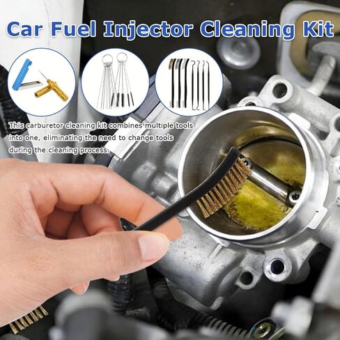 Carburetor Cleaning Kit, Density Nylon Torch Tip cleaner Set, 12PCS Carb Cleaning Kit with Storage, for Motorcycle Jet ATV Lawnmower Chainsaw Welder in Kuwait