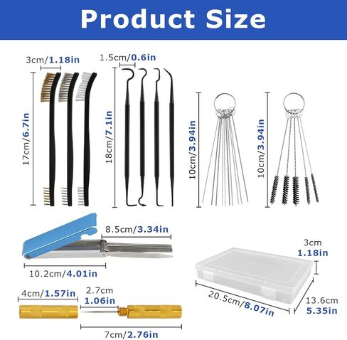 Carburetor Cleaning Kit, Density Nylon Torch Tip cleaner Set, 12PCS Carb Cleaning Kit with Storage, for Motorcycle Jet ATV Lawnmower Chainsaw Welder in Kuwait