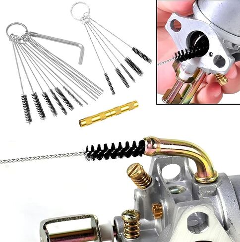 BESULEN 5 Set Carburetor Cleaning Kit, 1 Box Cleaning Needles & 11 Brushes & 1 Hex Wrench & 1 Pick Torch Tip Dirt Cleaner Set, Carbon Jet Removal Tool, Fit for ATV Auto Motorcycle in Saudi Arabia
