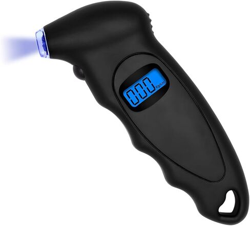 Digital Tire Pressure Gauge, 150 PSI 4 Settings Accurate Tire Gauge with Non-Slip Grip, Backlight LCD Tire Pressure Gauge Reader Checker Tool for Car Truck Bicycle Motorcycle (Red) in Saudi Arabia