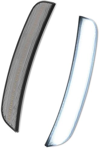 أضواء علامة جانبية LED من HECASA متوافقة مع 2015-2023 كرايسلر 300 لاستبدال CH2551136 CH2550136 مصابيح وقوف السيارات ذات الإشارة الممتصة لليسار واليمين 2 قطعة عدسة دخان أمامية بيضاء LED in Kuwait