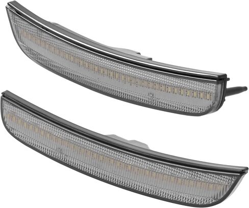 أضواء علامة جانبية LED من HECASA متوافقة مع 2015-2023 كرايسلر 300 لاستبدال CH2551136 CH2550136 مصابيح وقوف السيارات ذات الإشارة الممتصة لليسار واليمين 2 قطعة عدسة دخان أمامية بيضاء LED in Kuwait