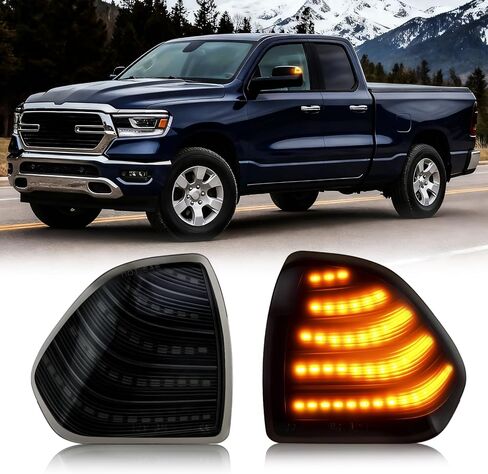 D-Lumina LED Side Mirror Turn Signal Lights Smoked Lens for 2010-2018 Dodge RAM 1500 2500 3500 4500 5500 Towing Mirror Lamps, Rear View Signal Mirror Lights Replace 68302828AA 68302829AA, Pack of 2 in Saudi Arabia