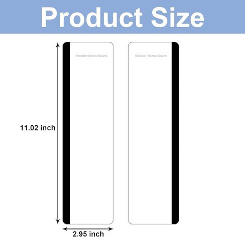 قطعتان من لوحة مذكرة شاشة الكمبيوتر، ملحقات مكتب مكتب من الأكريليك الشفاف مقاس 11 بوصة × 3.1 بوصة، حامل ملاحظات جانبي لشاشة الكمبيوتر، لوحة رسائل للملاحظات اللاصقة والتذكيرات والمذكرات in Kuwait