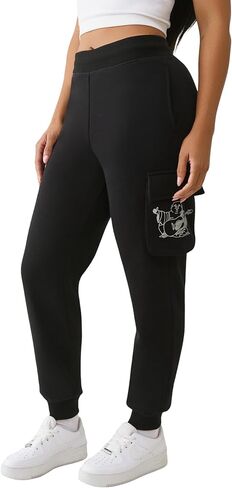 True Religion Buddha Fold Over Cargo Joggers for Women – Fleece Lined, Cozy Streetwear Sweatpants in Saudi Arabia