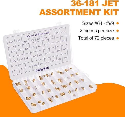 36-181 Jet Assortment Kit, Carburetor Replacement Jets Compatible with Holley 2010 2300 4010 4011 4150 4160 4500 Carburetors, Sizes 64-99, 2 Pieces Per Size in Saudi Arabia