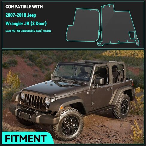 MusixiA Fuel Tank Skid Plate for 2007-2018 Jeep Wrangler JK 2-Door - Heavy Duty Steel Off-Road Gas Tank Protector, Rust Resistant, Black in Saudi Arabia