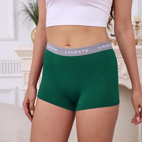 LALESTE Women's Boyshort Panties Viscose Bamboo Boxer Brief Soft Stretch Boy Shorts Underwear for Women 5-Pack in Kuwait