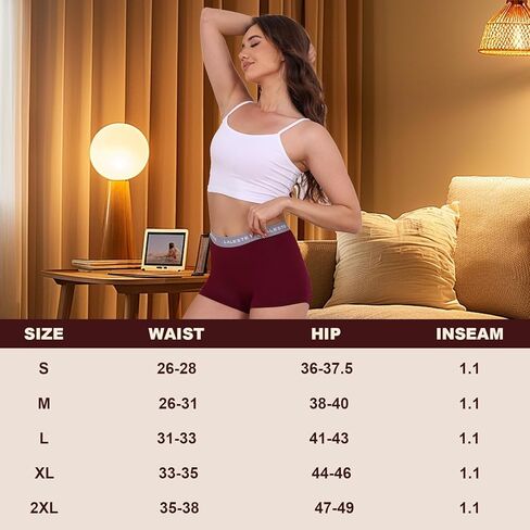 LALESTE Women's Boyshort Panties Viscose Bamboo Boxer Brief Soft Stretch Boy Shorts Underwear for Women 5-Pack in Kuwait