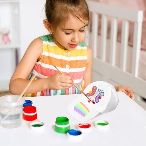 Kids Paintable Baseball Caps 10-Pack Adjustable Blank White Cotton Peaked Hats for DIY Painting Art Craft Supplies Outdoor Sun Protection in Saudi Arabia