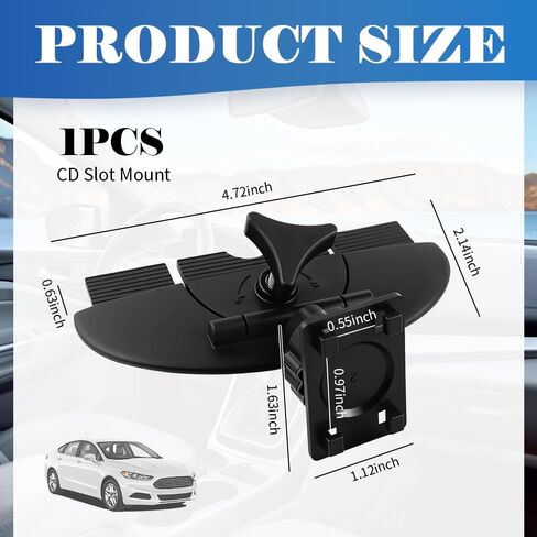 CD Slot Mount for Carplay Screen 360° Rotatable,Anti-Vibration CD Mount for Carplay Screen GPS Display,Portable Carplays CDs Mounts Car Accessories for 7"-10.5" Display in Saudi Arabia