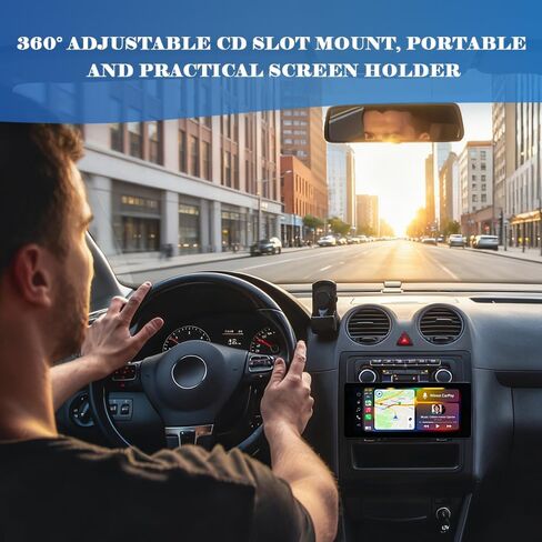 CD Slot Mount for Carplay Screen 360° Rotatable,Anti-Vibration CD Mount for Carplay Screen GPS Display,Portable Carplays CDs Mounts Car Accessories for 7"-10.5" Display in Saudi Arabia