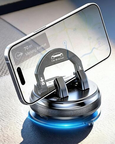 Universal 360 Dashboard Phone Holder for car - Multifunctional car Dash Phone Mount with auto-Lock, Silicone Grip&Vacuum Base, fits All Phones and Vehicles, Compact Design (Black) in Saudi Arabia