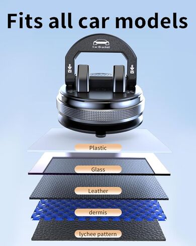 Universal 360 Dashboard Phone Holder for car - Multifunctional car Dash Phone Mount with auto-Lock, Silicone Grip&Vacuum Base, fits All Phones and Vehicles, Compact Design (Black) in Saudi Arabia