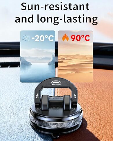 Universal 360 Dashboard Phone Holder for car - Multifunctional car Dash Phone Mount with auto-Lock, Silicone Grip&Vacuum Base, fits All Phones and Vehicles, Compact Design (Black) in Saudi Arabia