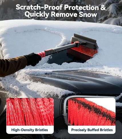 تنظيف شامل عالي الكفاءة 39 بوصة فرشاة ثلج قابلة للتمديد ومكشطة ثلج مع ممسحة مطاطية ومجرفة وكاشطات ثلج للزجاج الأمامي للسيارة والشاحنة وأداة إزالة الثلج لسيارات الدفع الرباعي وإكسسوارات السيارات الشتوية in Kuwait