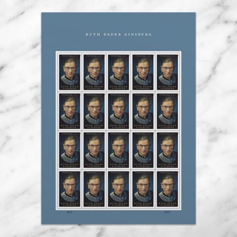 Sheet of 20 First Class Postage Stamps for Ruth Bader Ginsburg in Kuwait