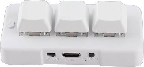 3 Key Mini Keypad One Handed RGB Mechanical Gaming Keyboard DIY Programmable Macro Keyboard, Plug and Play, USB Gaming Keyboard OSU HID Programming Macro Keys for Office, Game, Music, etc.(Black) in Kuwait