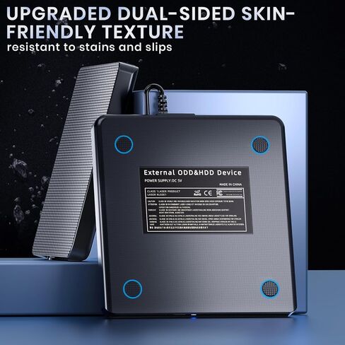 محرك أقراص DVD خارجي من Aelrsoch USB 3.0 محمول CD DVD RW محرك أقراص DVD/CD ROM رفيع ناسخ ناسخ نقل بيانات عالي السرعة لأجهزة الكمبيوتر المحمول/MacBook/سطح المكتب/MacOS/Windows10/8/7/XP in Kuwait