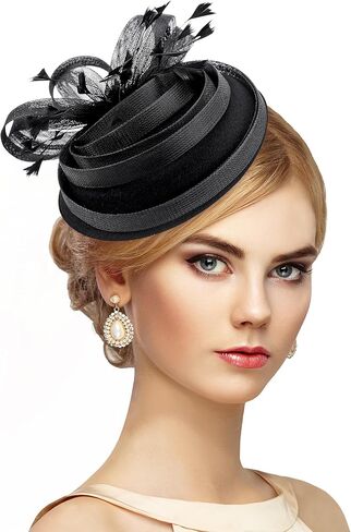 Feather Mesh Fascinators Hats - Kentucky 1920s Elegant Derby Hat 2026 Victoria Tea Party Headband for Women in Kuwait