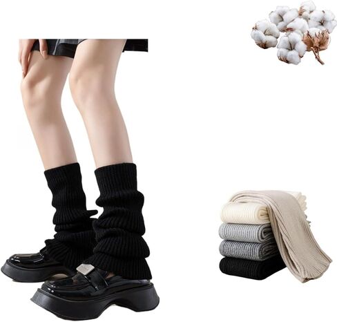 Y2K 100% Cotton Leg Warmers Cozy Knit Women's Winter Thermal Slouch Socks Boots Snow Days Fashion Insulation Luxury in Saudi Arabia