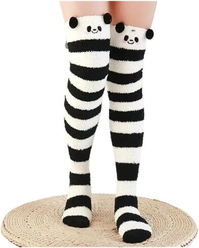 جوارب من الصوف فوق الركبة قطيفة مريحة للشتاء والخريف جوارب نسائية طويلة ناعمة وغامضة تغطي الأرض in Kuwait