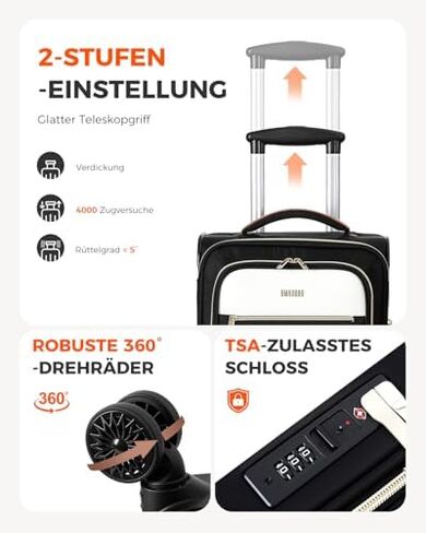 Underseat Carry On Luggage Airline Approved – 16-inch Softside Spinner Suitcase with 360° Wheels, Lightweight Overnight Weekender Bag for Women & Men, Business & Weekend Travel in Saudi Arabia
