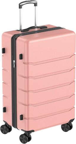 28 Inch Carry On Luggage, Lightweight Expandable ABS Hard Shell Suitcase with TSA Lock & Double Spinner Wheels, White in Saudi Arabia