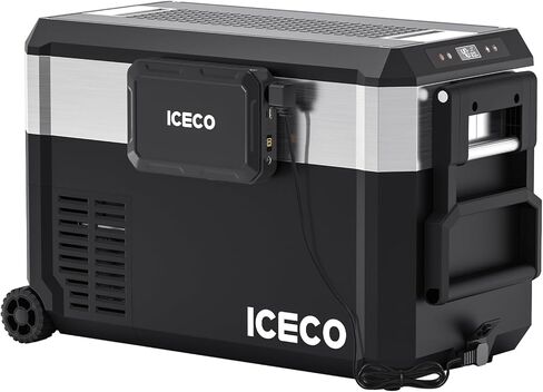 ICECO JP50 Pro Portable Refrigerator with Magnetic Battery,12V Fridge Freezer with Wheels, Car Fridge Powered by SECOP, 51.7 Quart Cooler -4℉～68℉, DC 12/24V, AC 110/240V, Refrigerator for Car&Home in Saudi Arabia