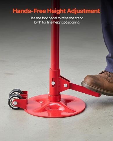 VEVOR Underhoist Support Stand, 3/4 Ton (1653 lbs) Capacity Under Hoist Jack Stand with Two Wheels, Lifting from 51.97" to 80", Bearing Mounted Spin Handle, Foot Pedal, Support Vehicle Components in Saudi Arabia