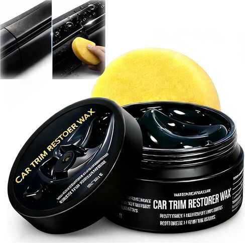 Trim Restoration Wax for Cars German-Formulated Professional Back-to-Black Plastic & Trim Restorer with Cleaner, Low-Odor Revives Faded Exterior Plastics Vehicle Refresh After Wash Ceramic Maintenance in Saudi Arabia