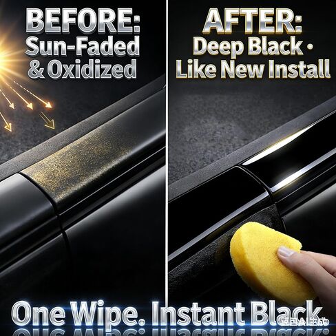 Trim Restoration Wax for Cars German-Formulated Professional Back-to-Black Plastic & Trim Restorer with Cleaner, Low-Odor Revives Faded Exterior Plastics Vehicle Refresh After Wash Ceramic Maintenance in Saudi Arabia