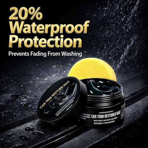Trim Restoration Wax for Cars German-Formulated Professional Back-to-Black Plastic & Trim Restorer with Cleaner, Low-Odor Revives Faded Exterior Plastics Vehicle Refresh After Wash Ceramic Maintenance in Saudi Arabia
