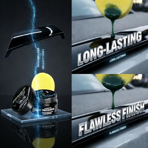 Trim Restoration Wax for Cars German-Formulated Professional Back-to-Black Plastic & Trim Restorer with Cleaner, Low-Odor Revives Faded Exterior Plastics Vehicle Refresh After Wash Ceramic Maintenance in Saudi Arabia