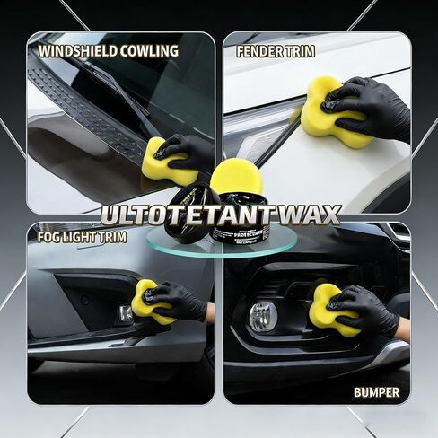 Trim Restoration Wax for Cars German-Formulated Professional Back-to-Black Plastic & Trim Restorer with Cleaner, Low-Odor Revives Faded Exterior Plastics Vehicle Refresh After Wash Ceramic Maintenance in Saudi Arabia