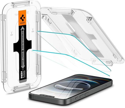 واقي شاشة من الزجاج المقوى من Spigen [GlasTR EZ FIT] مصمم لهاتف iPhone 14 / iPhone 13 Pro / iPhone 13 [حماية المستشعر / عبوتين] in Kuwait