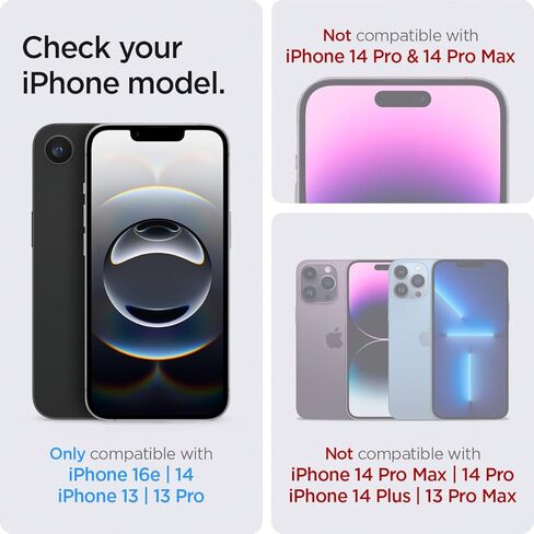 واقي شاشة من الزجاج المقوى من Spigen [GlasTR EZ FIT] مصمم لهاتف iPhone 14 / iPhone 13 Pro / iPhone 13 [حماية المستشعر / عبوتين] in Kuwait