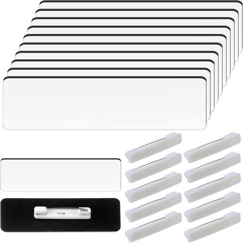 10 قطع من شارات الأسماء القابلة للتخصيص، وبطاقات تعريف ذاتية الصنع مع دعامة آمنة للدبابيس، وبطاقات أسماء بلاستيكية متينة للاستخدام في المدرسة والمكتب والمناسبات in Kuwait