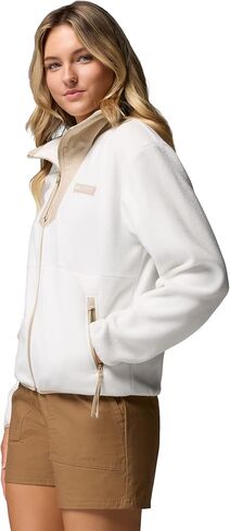 Columbia Women's Sequoia Grove Full Zip Fleece Jacket, Sea Salt/Ancient Fossil, X-Small in Saudi Arabia