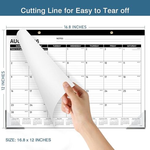 Desk Calendar 2024-2025 - Large Desk Calendar 2024-2025, JUl 2024 - DEC 2025, 17" x 12" Desk/Wall Calendar 2-in-1 with Notes, Corner Protector, Blocks in Kuwait