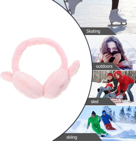 TEHAUX Winter Plush Ear Muffs Cute Rabbit Ear Protector Warm Covers for Boys Soft Fleece Warmers Cold Weather Accessories in Saudi Arabia