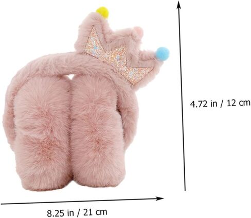 POPETPOP Thick Winter Earmuffs Faux Rabbit Fur Outdoor Warm Ear Cover Cartoon Crown Design Unisex Ear Warmer for Boys and Random Color in Saudi Arabia